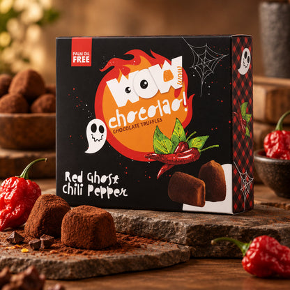 Red Ghost Chili chocoladetruffels Halloween XL Box 250g