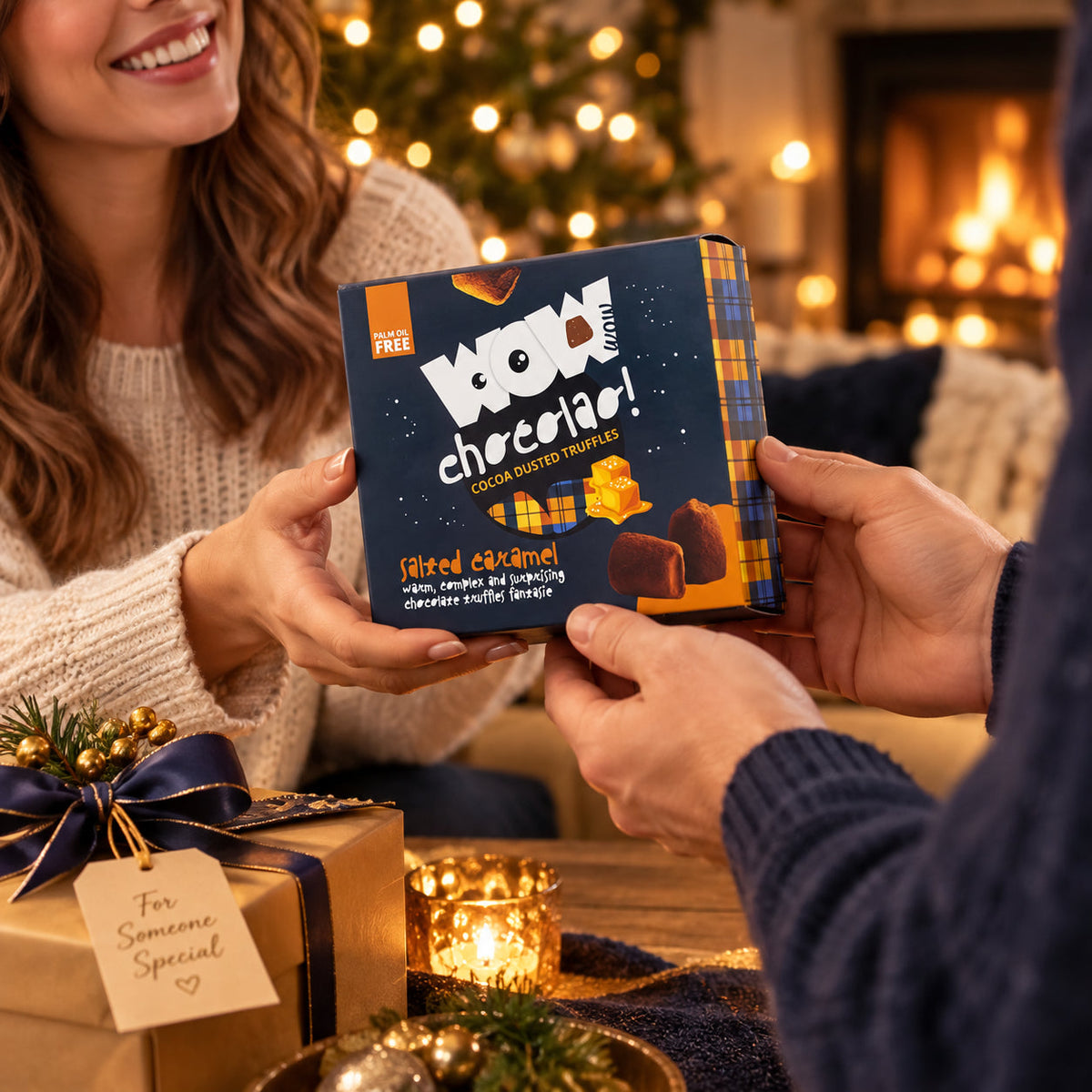 Salted Caramel truffelbox cadeau voor leraar Sinterklaas en Kerst