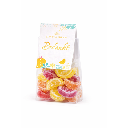 Sophie & Philou Bedankt Zakje Fruit Snoep