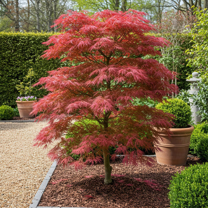Green boutiQ - Tuinplant - Acer palmatum Seiryu - Groen 1 Plant - Bladverliezend - Weinig Onderhoud  - Pot 12cm Hoogte 35cm