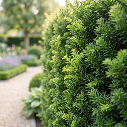 Green boutiQ - 8x Taxus baccata - Venijnboom - Haagplanten - Groenblijvend - Groen - Pot 9cm - Hoogte 20-30cm