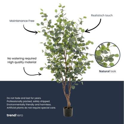 Eucalyptus boom - 140 cm - Kunstplant