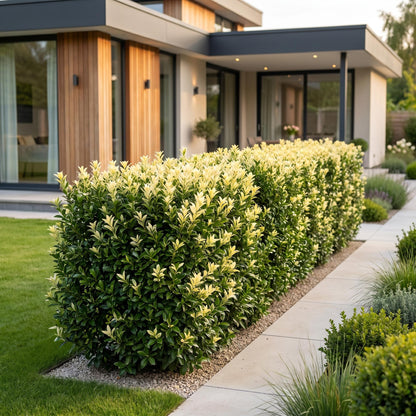 Green boutiQ - 16x Euonymus japonica Paloma Blanca - Kardinaalsmuts - Haagplanten - Groenblijvend - Groen - Wit - Pot 9cm - Hoogte 20-30cm