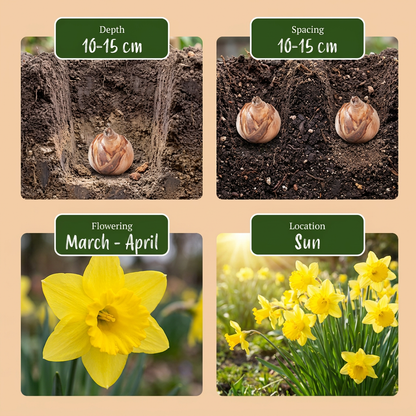 30x Narcissus Carlton - Gele narcis - Geel - Voorjaarsbloeier - Bolmaat 12/14
