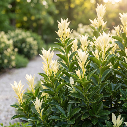 Green boutiQ - 16x Euonymus japonica Paloma Blanca - Kardinaalsmuts - Haagplanten - Groenblijvend - Groen - Wit - Pot 9cm - Hoogte 20-30cm