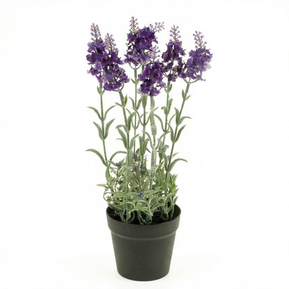 1x Kunst lavendel - Paarse plant in pot - kunstplant - 28 cm