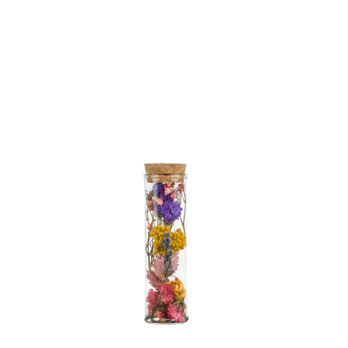 Getrocknete Blumen – Wunschflasche klein – Mehrfarbig – 12 Stück – ↕10 cm