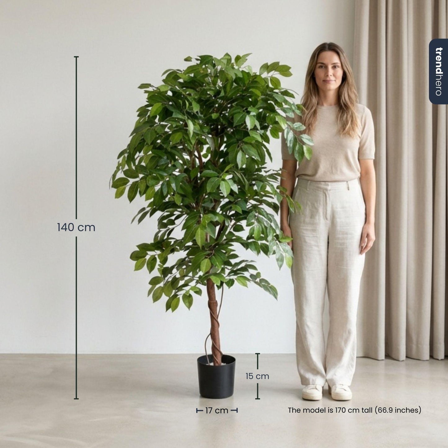 Ficus Deluxe Vine Artificial Tree - 140 cm - Artificial Plant - Artificial Plant