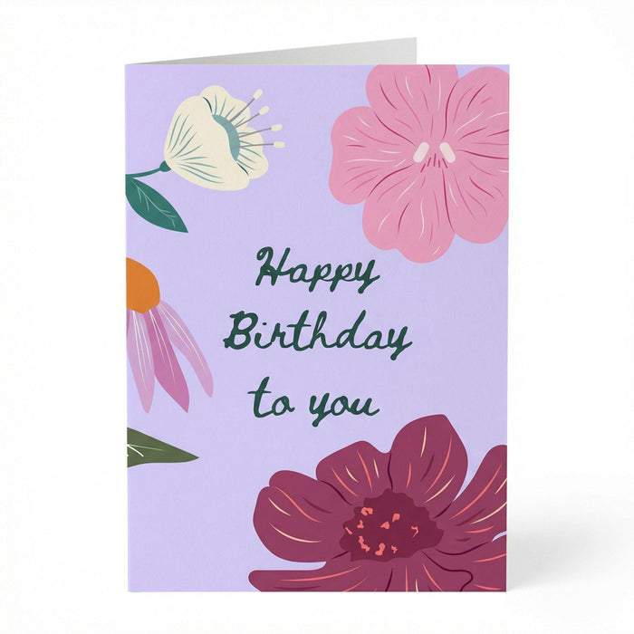 Wenskaart "Happy Birthday" - A6 Gevouwen - Voeg persoonlijke boodschap toe