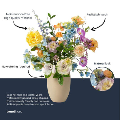 Kunstbloemen boeket - Soft Spring Deluxe - Real Touch - 18 stelen - ↑ 85 cm