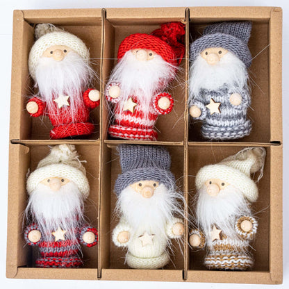 Gnome Popjes / Sterrentrui – 8 cm – Set van 6