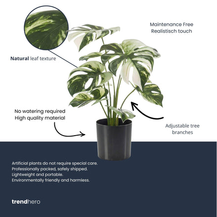 Monstera bush in pot 40cm - Artificial plant - Artificial plant