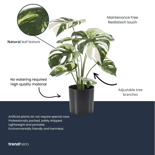 Monstera bush in pot 40cm - Artificial plant - Artificial plant
