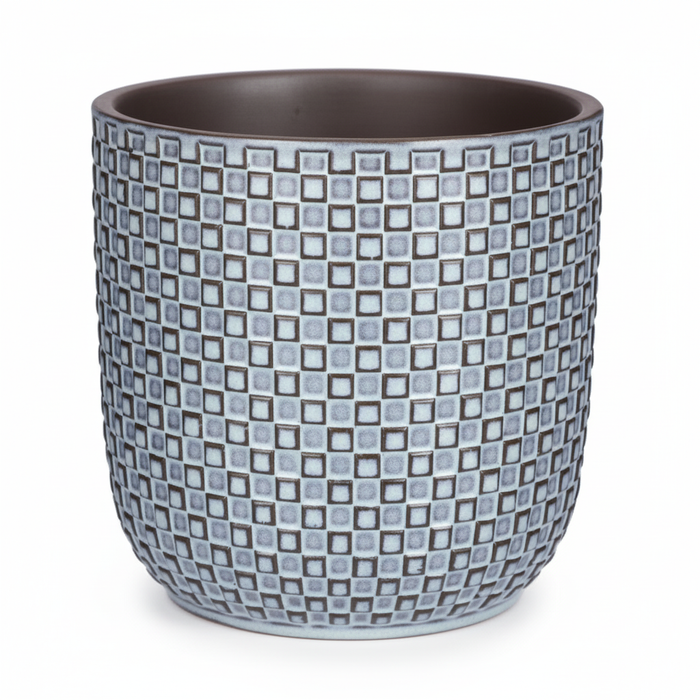 Mini pot relief blauw D7