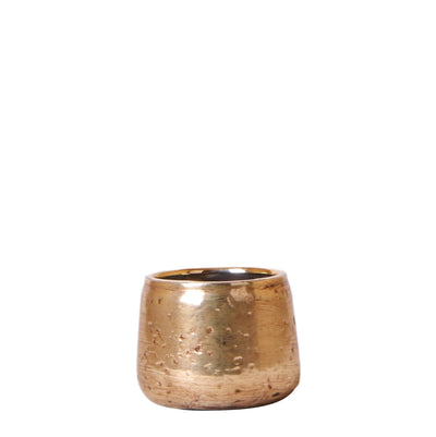 Kolibri Home | Luxuriöser Blumentopf – Goldener Keramik-Dekorationstopf – Ø 6 cm