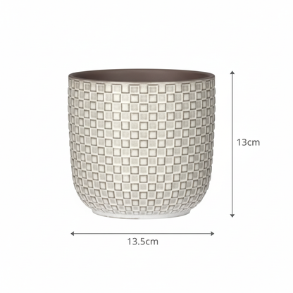 Pot relief wit D13,5