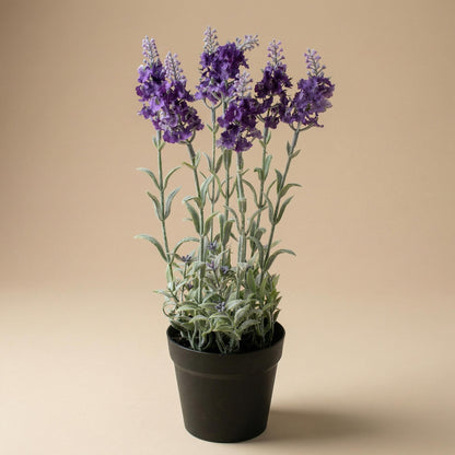 1x Kunst lavendel - Paarse plant in pot - kunstplant - 28 cm