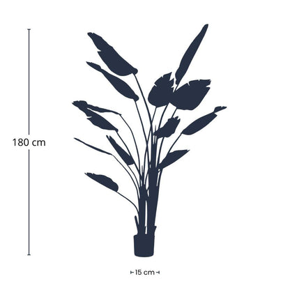 Strelitzia nicolai - 180 cm - In zwarte pot - Kunstplant - ARTIFICIAL
