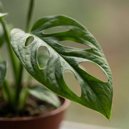 Green boutiQ - Monstera Adansonii - Rhaphidophora Tetrasperma - 2 Planten - met Potter Wit - Pot 12cm - Hoogte - 25cm
