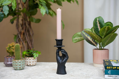 Kandelaar - Hand Zwart - ↑ 20 cm