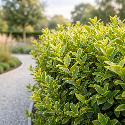 Green boutiQ - 16x Ligustrum ovalifolium Aureum - Bontbladige Liguster - Haagplanten - Groenblijvend - Bont - Pot 9cm - Hoogte 35-45cm