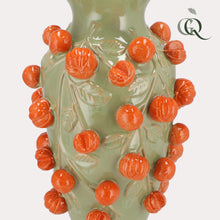 Vaas steen M - H38 W24 - Pistache green- Manderin