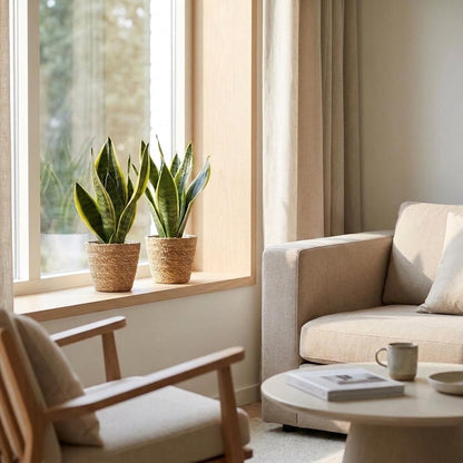 Green boutiQ - Sansevieria Future Superb - Vrouwentong - 1 Plant - met Mand - Pot 12cm - Hoogte 35cm
