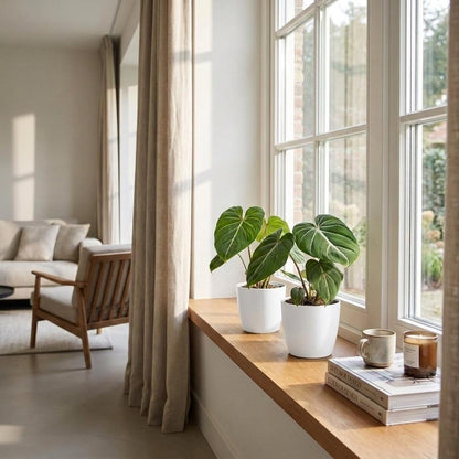 Green boutiQ - Philodendron Gloriosum - Glorie Philodendron - 1 Plant - met Potter Wit - Pot 12cm - Hoogte - 25cm