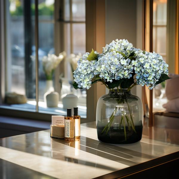 Artificial flowers Solo - Blue - Hydrangea Flower - x 8 - 52 cm