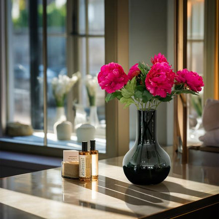 Artificial Flowers Solo - Dark Pink - Peonies - x 5 - 65cm