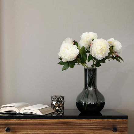 Artificial flowers Solo - Cream - Peonies - x 5 - 65cm