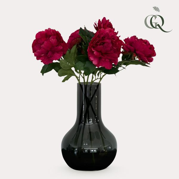 Künstliche Blumen Solo – Dunkelrosa – Pfingstrosen – 5 Stück – 65 cm