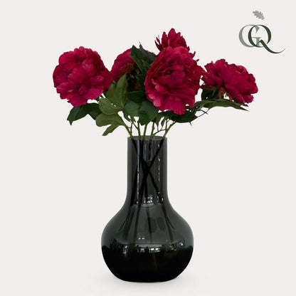 Künstliche Blumen Solo – Dunkelrosa – Pfingstrosen – 5 Stück – 65 cm