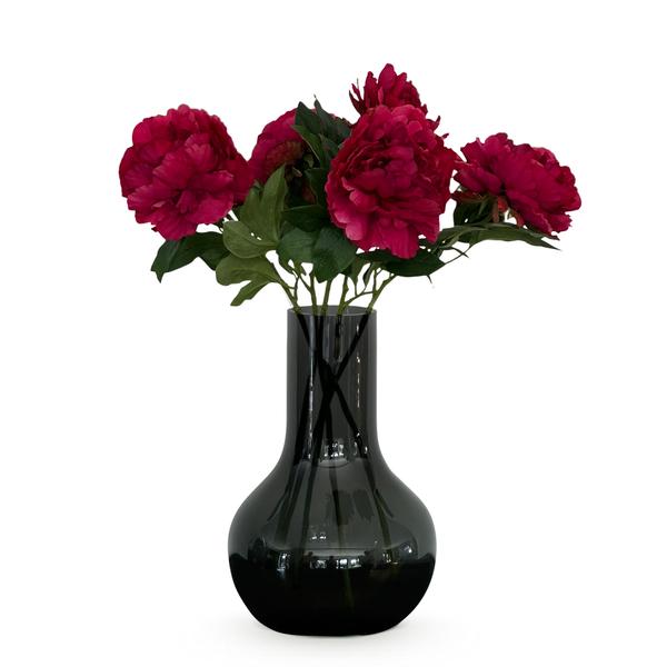 Künstliche Blumen Solo – Dunkelrosa – Pfingstrosen – 5 Stück – 65 cm