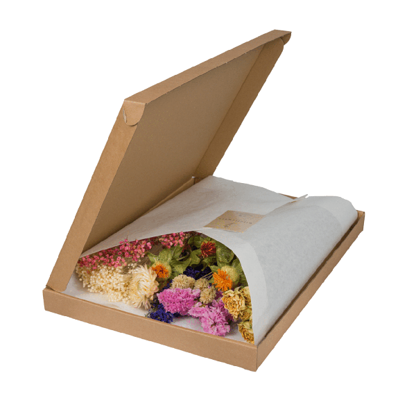 Droogbloemen in Letterbox Pink - ↕30cm - Multi