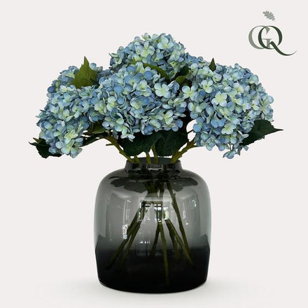 Artificial flowers Solo - Blue - Hydrangea Flower - x 8 - 52 cm