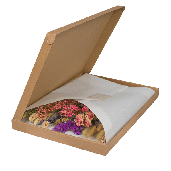 Droogbloemen in Letterbox Pink - ↕30cm - Pink