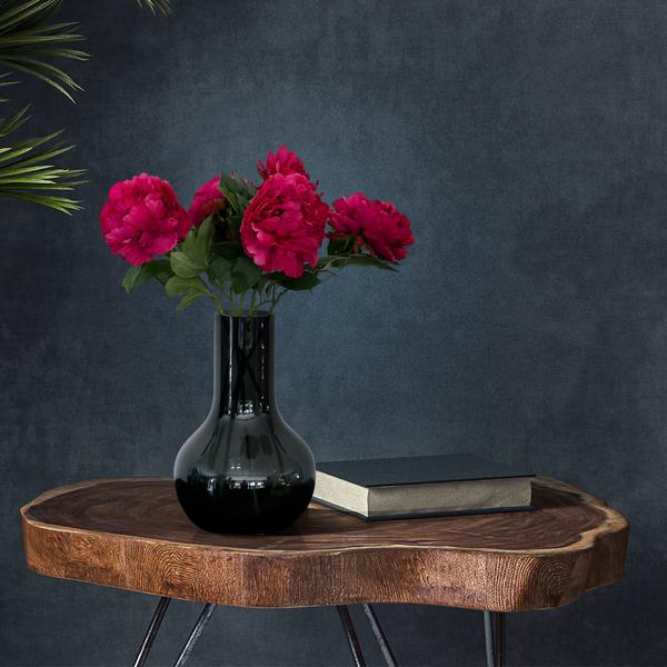 Künstliche Blumen Solo – Dunkelrosa – Pfingstrosen – 5 Stück – 65 cm