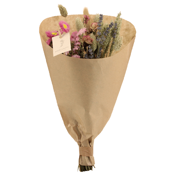 Trockenblumen-Feldstrauß Rosa - Ø25cm - ↕60cm - Ø15 - ↨35cm