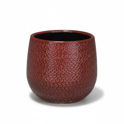 Pot Gabriel rond bordeaux D14