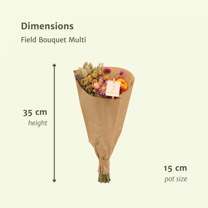 Droogbloemen Field Bouquet Multi - Ø15cm - ↕35cm