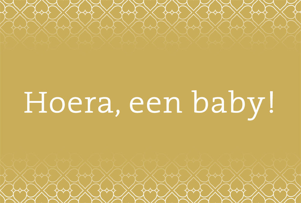 Neutrale bloemenkaart Hoera een baby