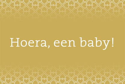 Neutrale bloemenkaart Hoera een baby