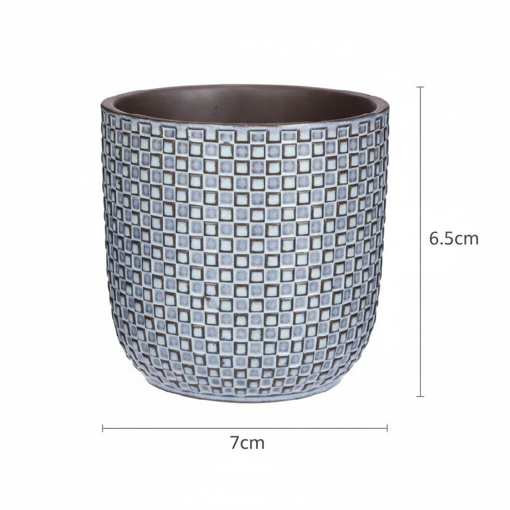 Mini pot relief blauw D7 | productafbeelding 3