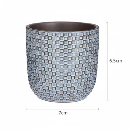 Mini pot relief blauw D7 | productafbeelding 3