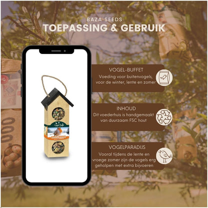 Bird-Buffet | Chalet feeder vogelhuisje | 500 gram - Roodborstjes