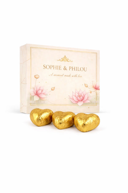 Sophie & Philou Sweet Hearts gold Chocolade | productafbeelding 2