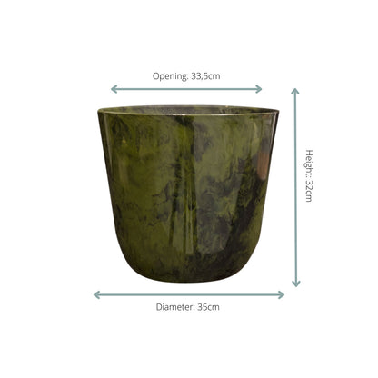 Pot Palermo marble groen D35 x H32 | productafbeelding 2