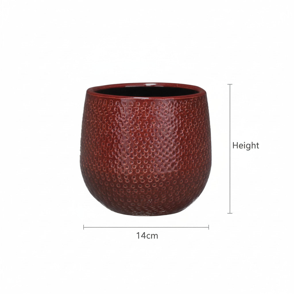 Pot Gabriel rond bordeaux D14 | productafbeelding 3