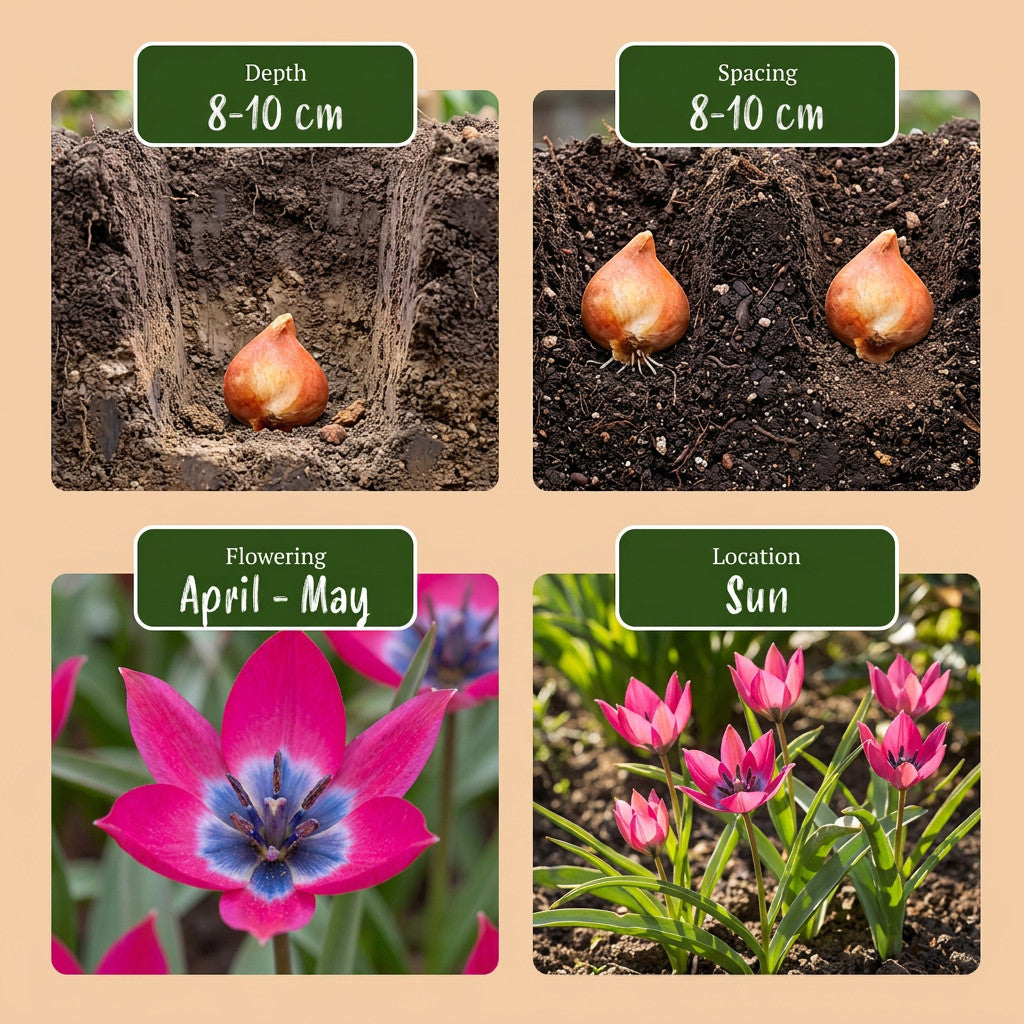 50x Tulipa Klein Schoonheid - Tulipa Little Beauty - Roze - Voorjaarsbloeier - Bolmaat 6/+ | productafbeelding 4